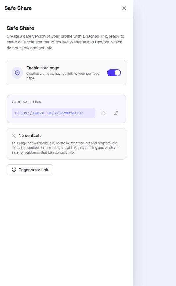 isrmarmar's tweet photo. I added a secure https://t.co/PJXfFqJbW6 profile version for freelancer platforms that don't require direct contact, along with the option to share portfolio items with additional profile information so it can be used safely on these platforms #buildinpublic #microsaas https://t.co/C9C1b3A3El