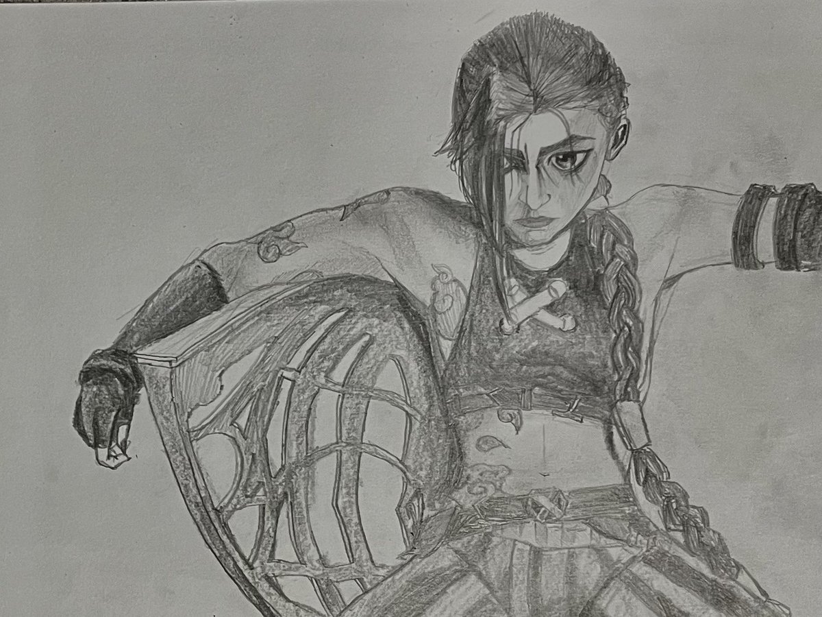 Sayuu34793's tweet photo. Imagine Dragons のEnemyが結構好きで描いてみた
 #LeagueOfLegendsFanArt #LOL #ArcaneArt #Jinx  #ジンクス https://t.co/SveuXgv0ju