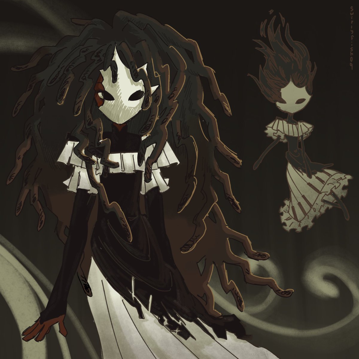 Swirlyfish09's tweet photo. Phantom gijinka #phantom #silksong #fanart https://t.co/qrkDTPFinv