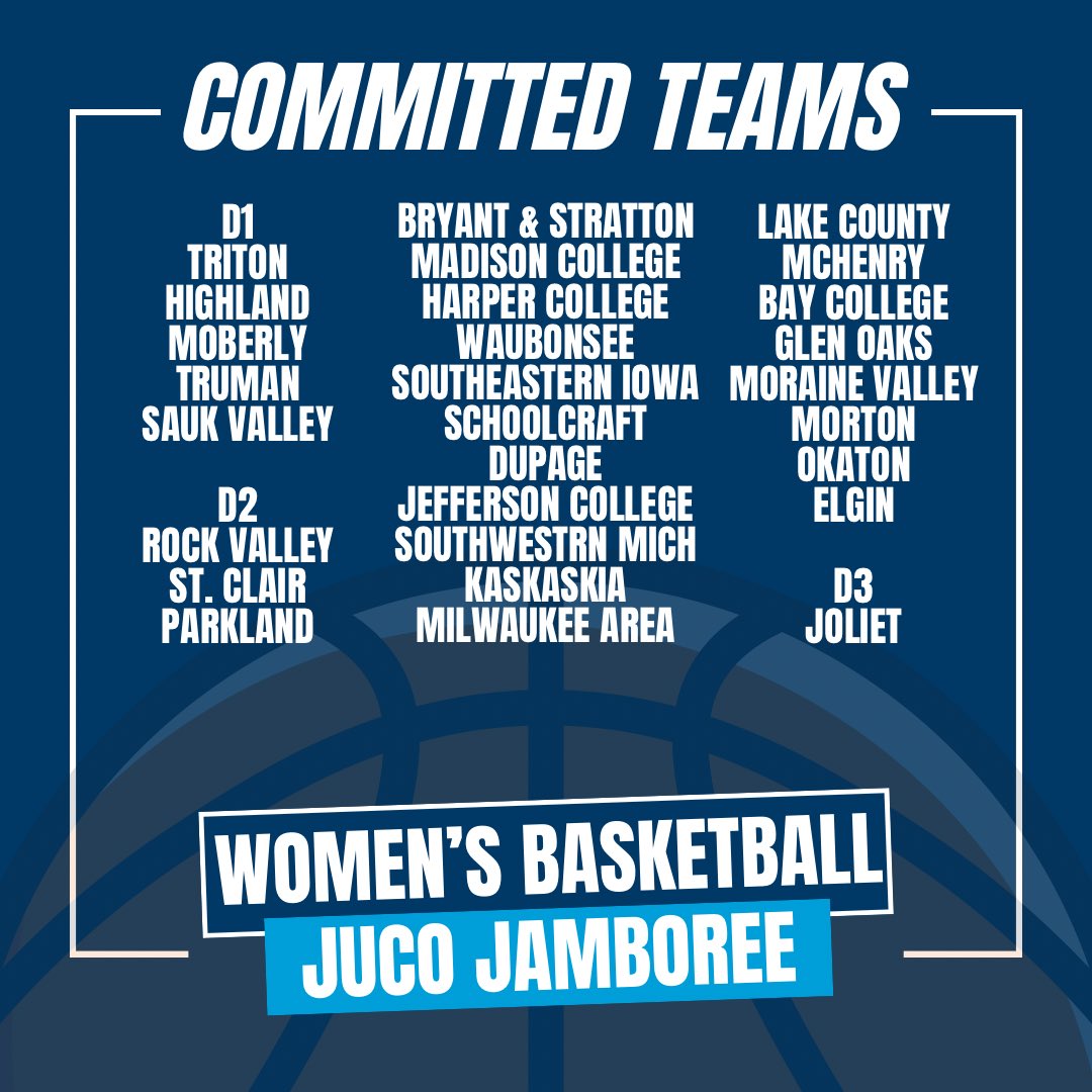 RVC_WBB's tweet photo. October 11th we are BACK! The 12th Annual RVC Women’s Basketball JUCO Jamboree.

28 JUCO programs, nationally ranked teams and NJCAA National Tournament qualifiers.

We continue to prove why this is one of the PREMIER WBB preseason events in the Midwest. https://t.co/QZmF8Heivo