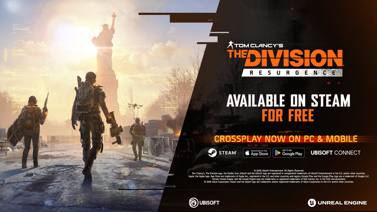 TheDivMobile's tweet photo. The wait is over.
#TDResurgence is now available for free on #Steam.
Squad up with crossplay across PC and mobile, and answer the call. https://t.co/wiDII2754e