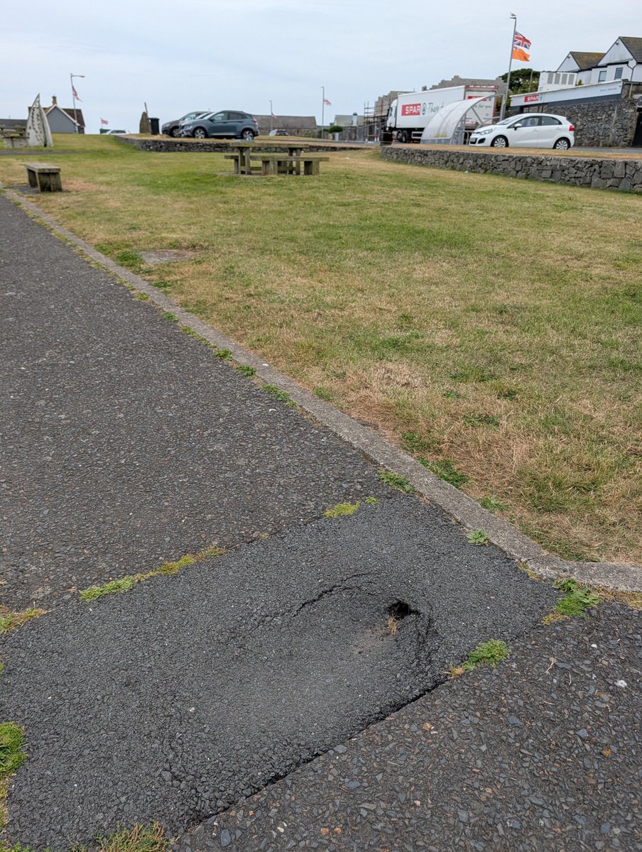 SamUup8115's tweet photo. Hi @ANDborough this is behind the Spar in Ballywalter on the coastal footpath. 
We have many users of the path and this presents a clear danger. Has this been reported and marked for repair? https://t.co/MIssrkWL6K