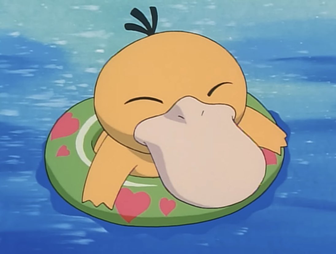 pokemonjewels's tweet photo. psyduck in a floatie https://t.co/hY0IcedWy3