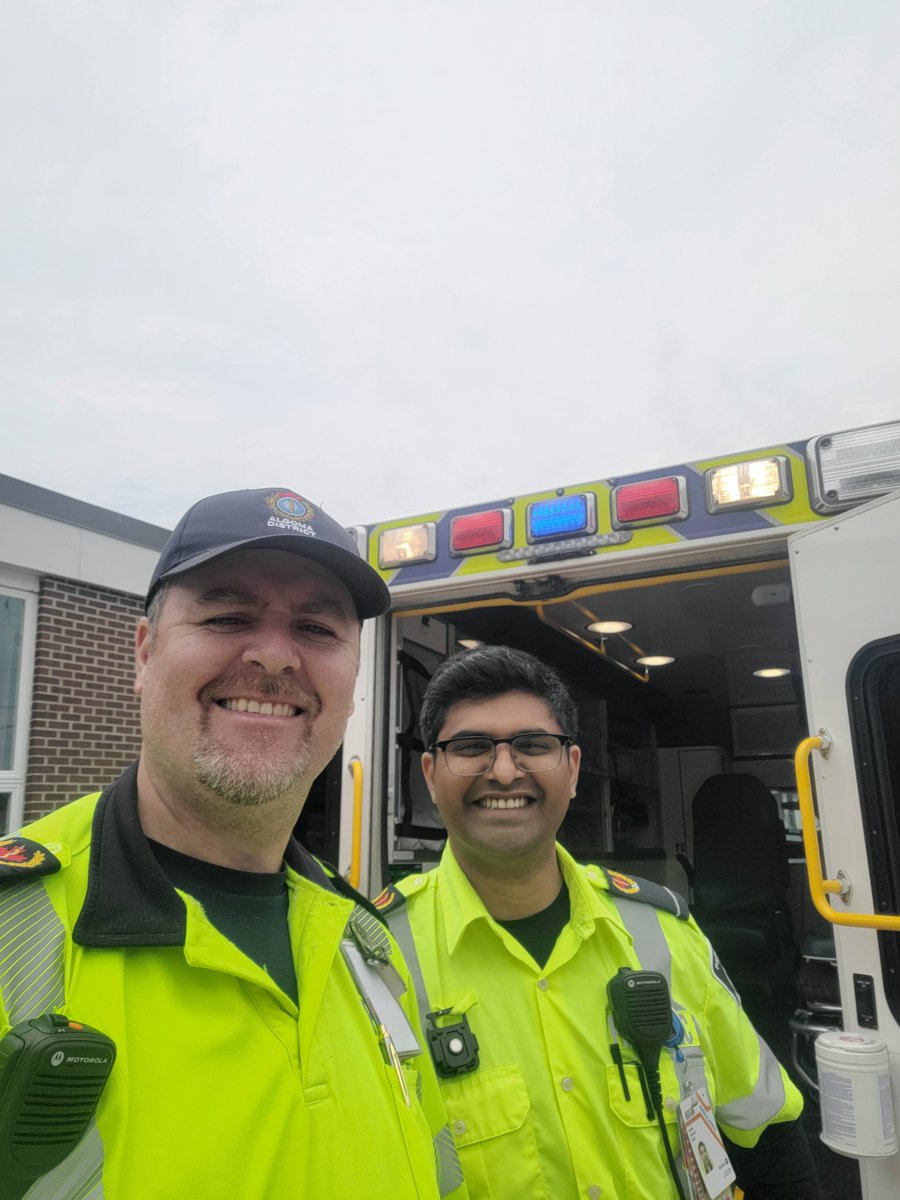 ADPS911's tweet photo. #ADPS Paramedics attended an event in Elliot Lake over the long weekend providing the kiddos with colouring books and crayons! Thank you to Paramedics Marty &amp; Nithin for your community spirit! https://t.co/G8HhZ7Lair