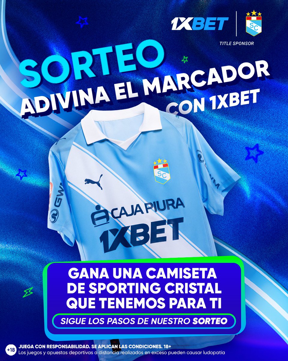 1x_peru's tweet photo. ¡Mañana juega @ClubSCristal y tú puedes ser el ganador con la celeste! 

Participa en el SORTEO por una camiseta del equipo que nació campeón. Solamente debes:

1) Seguirnos en nuestras redes
2) Comentar con el marcador de mañana y tu ID de 1XBet. Si aún no estás registrado, hazlo aquí https://t.co/ZOo3tFiZh6
3) Repostear este post

El ganador lo estaremos anunciando el día sábado 08/07.