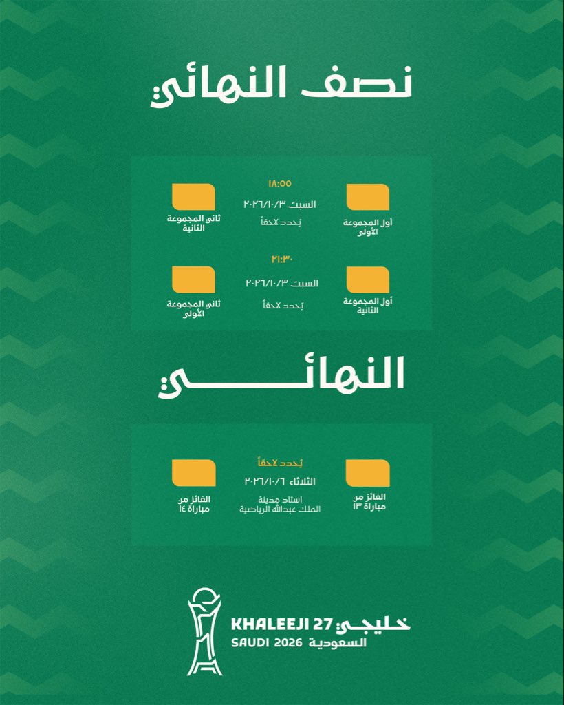 Bsl_09's tweet photo. 🚨🚨🚨🚨🚨🚨🚨🚨🚨🚨🚨🚨🚨🚨🚨

عااااااااااااااااااااااااااااااااااااااااااااااااااجل — رسميًا :

الاعلان عن جدول مباريات بطولة خليجي 27 التي ستقام في مدينة جدة 🗓️🏆 !

🔥🔥🔥🔥🔥🔥🔥🔥🔥🔥🔥🔥🔥🔥🔥 https://t.co/JTPmcSAcGW