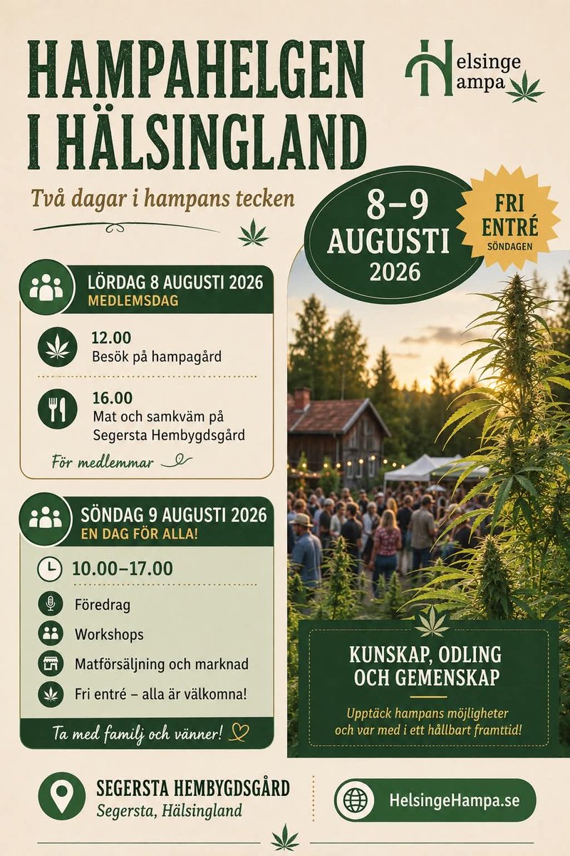 Christi10211675's tweet photo. HampaHelgen i Hälsingland presenterar söndagens program. Välkomna till Segersta Hembygdsgård ❤️ https://t.co/0EN7b8DEsI