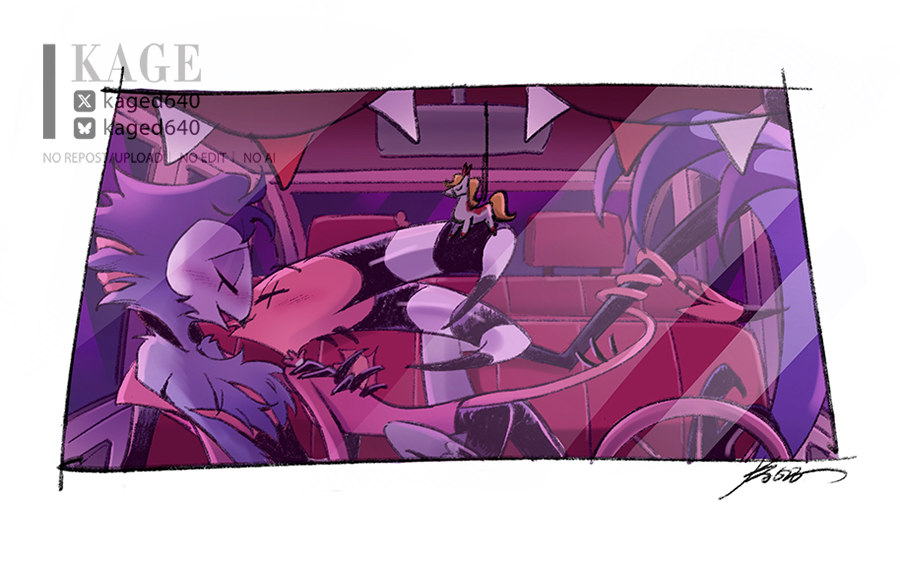 kaged640's tweet photo. Just want to draw THAT classic car scene.😌💗

#HelluvaBoss‌   #Stolitz https://t.co/RV8bGxy3rs