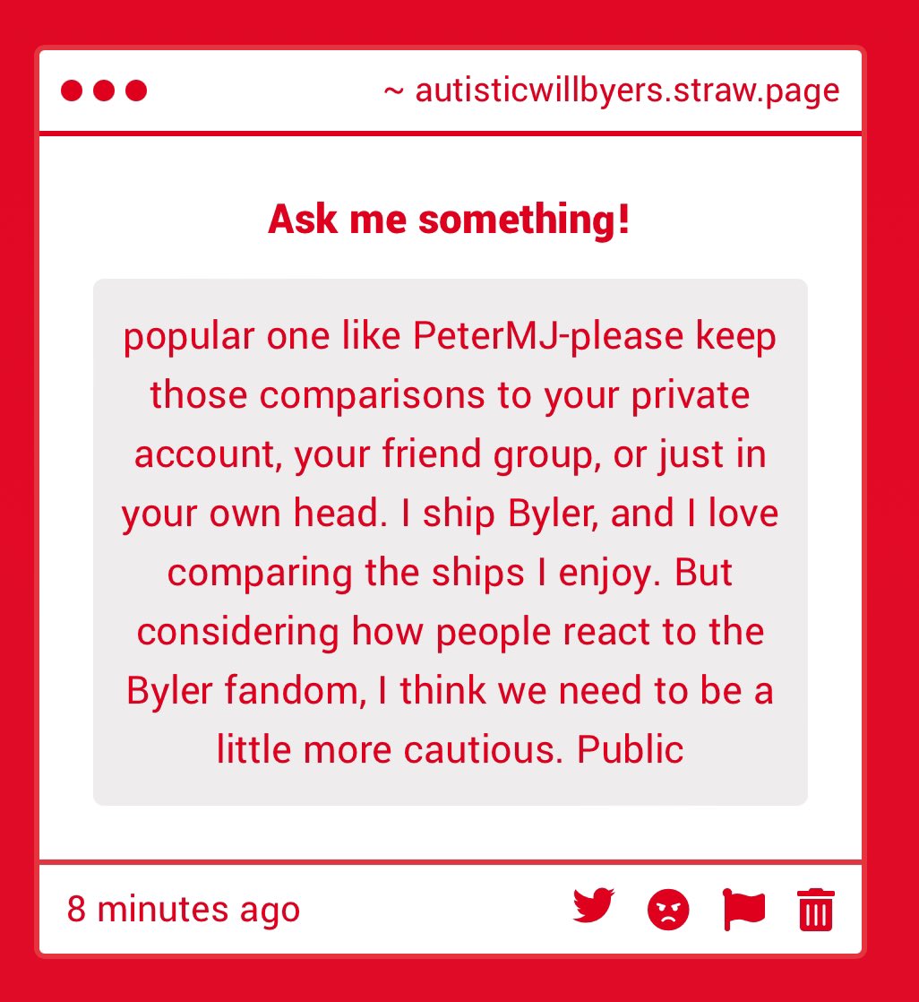 balkanfinalgirl's tweet photo. this is a really unfair thing to ask people though because at this point any popular byler post is at risk of being attacked. i can agree with deleting the post if it gets too much unwanted attention https://t.co/6Cc9T1bnhb
