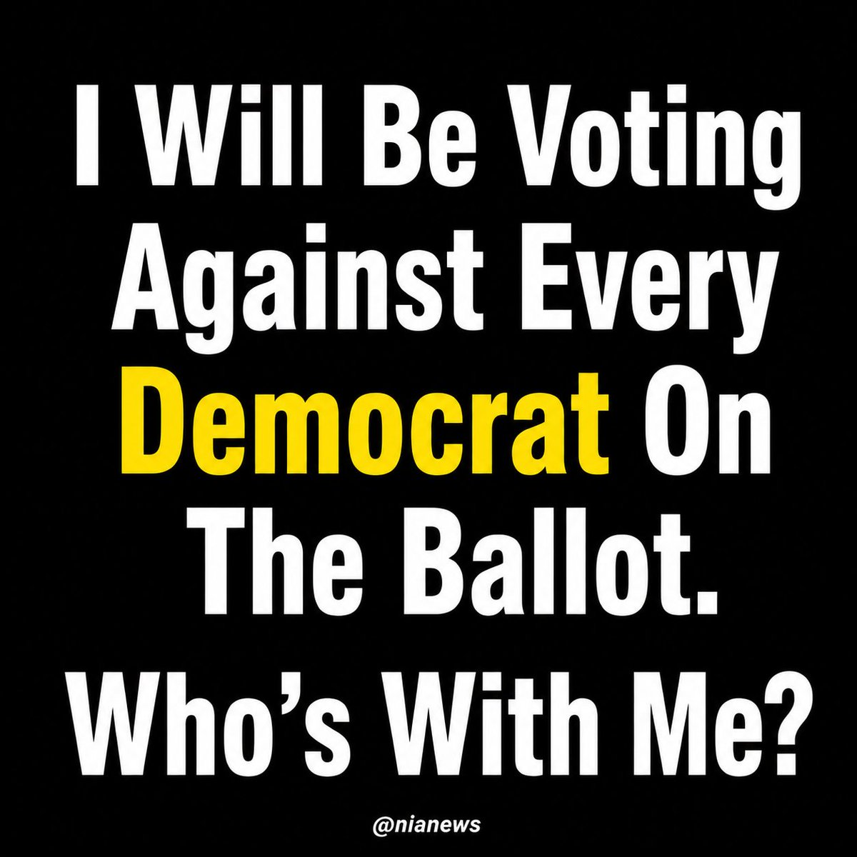 HazelLiaqa4848's tweet photo. Who stands with me against Democrats in the 2028 Elections? https://t.co/Os9x9fF9yf