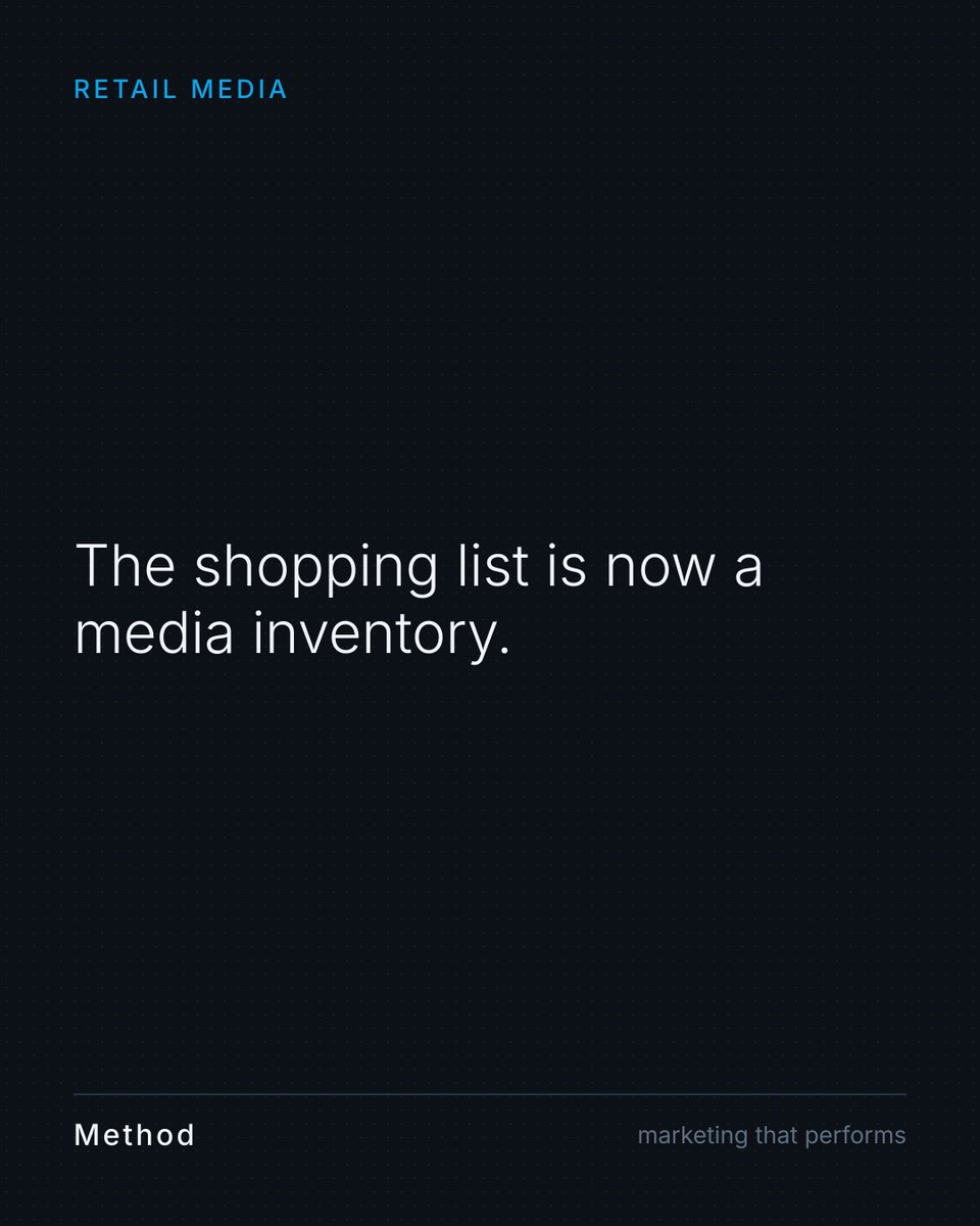 AliveMethod's tweet photo. Your customer's shopping list just became a media inventory.

Kroger launched an AI assistant that helps shoppers find products. On day one, ads were already built in. Competitors followed the same move. This isn't a convenience layer, it's a new shelf, and it works differently https://t.co/3kfPcE3Yap