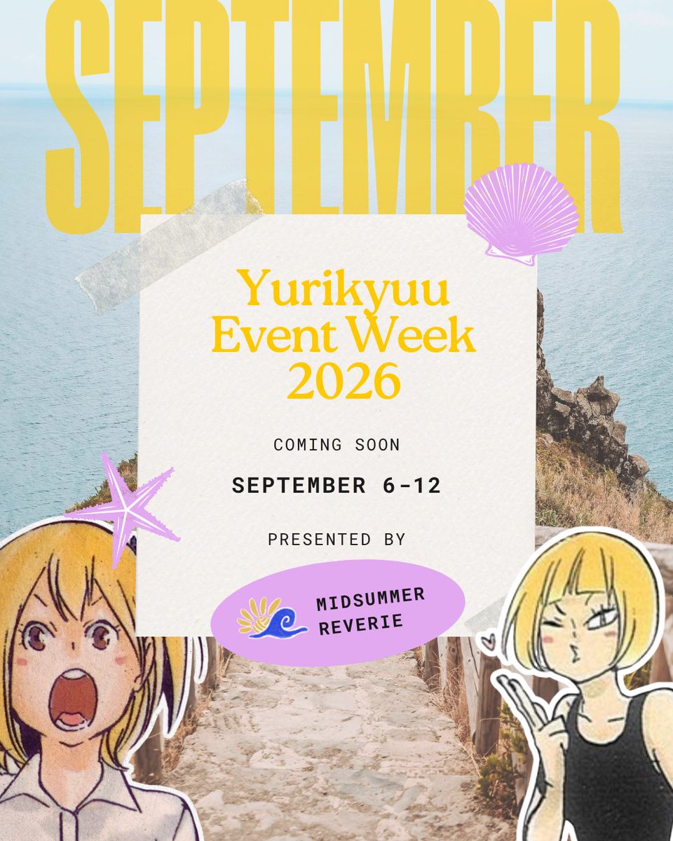 yurikyuuzine's tweet photo. Midsummer Reverie brings you: A Yurikyuu Event Week! Coming soon on September 6-12 🗓️❣️
Have prompts you'd like to see? Our IC form is now open until next week! Get your ideas in while you can:
🔗 https://t.co/RlnJhbGh7c
#Haikyuu #Yurikyuu #YurikyuuWeek https://t.co/97OXxtrTke