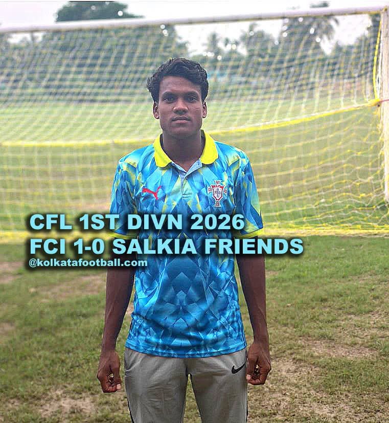 Kol_Football's tweet photo. IFA CFL 2026 - 1st Division
FCI WON 1-0 OVER SALKIA FRIENDS
Details
https://t.co/pYlldPdnAs
-
#CFL2026 #CalcuttaFootballLeague #LiveMatch #NaihatiStadium #KolkataFootball #IndianFootball #CFL2026Live https://t.co/ZbIfaVcqWe