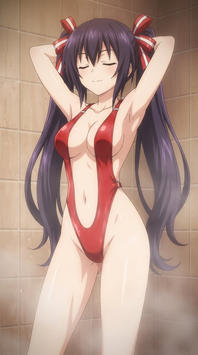 LastationLover's tweet photo. Lady Noire showering in a slingshot 🥵🚿

#aiart #neptunia #noire https://t.co/aVgFfRLj9R