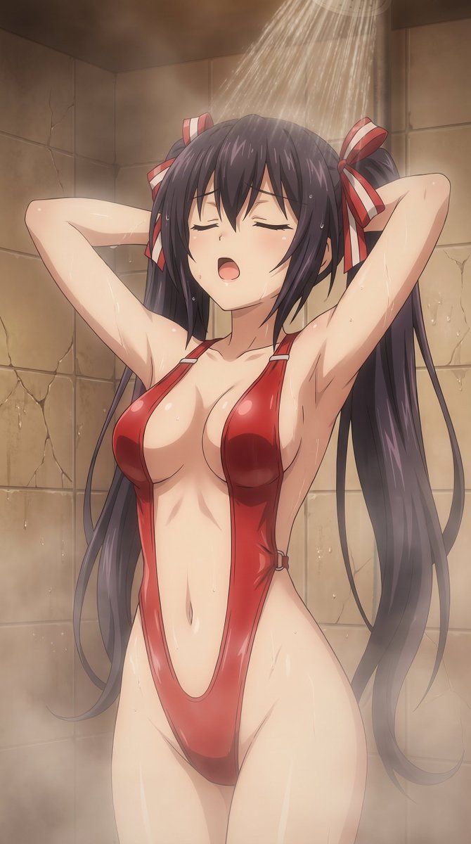 LastationLover's tweet photo. Lady Noire showering in a slingshot 🥵🚿

#aiart #neptunia #noire https://t.co/aVgFfRLj9R