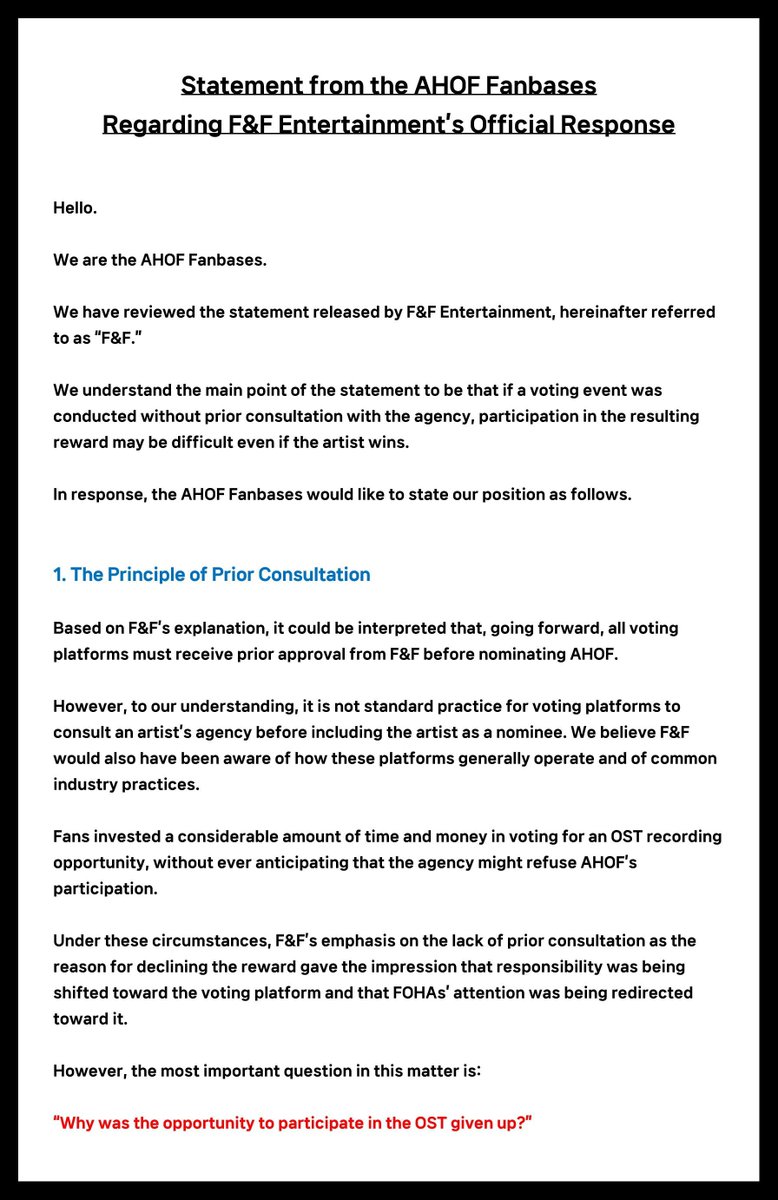 HaneulzPH's tweet photo. Please read our official position regarding this matter.

STOP BLOCKING OPPORTUNITIES FOR AHOF
#LetAHOFSingOSTs
#응답하라프프
@AHOF_official @fnfent_official https://t.co/Rpi5UyBtnc