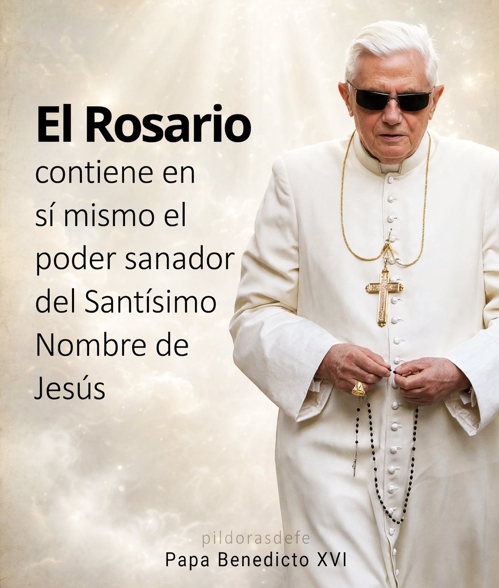 Pildorasdefe's tweet photo. El Santo Rosario tiene Poder.

Al rezarlo se pronuncia el nombre de Jesús, al menos 55 veces.

- 50 veces en cada Avemaría
- 5 veces en la oración del ángel de Fátima.

El Rosario invoca el Santo Nombre de Jesús, que tiene poder en los Cielos, en la tierra y en los abismos.

🙌 https://t.co/LIr57P1cPP
