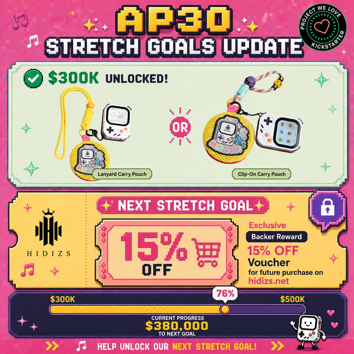Hidizs's tweet photo. 🎁 Next Stretch Goal Awaits

The AP30 campaign keeps getting even more rewarding.

Our next milestone unlocks an exclusive 15% OFF https://t.co/ERDQJfCoaI Voucher for every AP30 Kickstarter backer.

🚀 Back AP30 on Kickstarter: https://t.co/6mkA9uOUSt https://t.co/tARskLM51d
