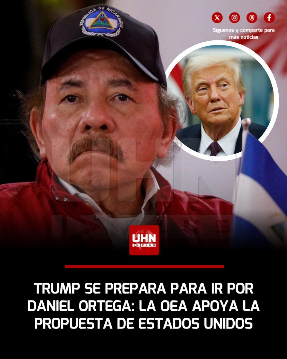 UHN_Plus's tweet photo. 🇺🇸🇳🇮‼️ | Donald Trump y la delegación de Estados Unidos en la Organización de Estados Americanos propuso avanzar sobre la dictadura de Ortega y Murillo en Nicaragua. “Se acabó el momento de hablar, es el momento de una respuesta formal e institucional”, explicó Michael Kozak, subsecretario de Estado para Asuntos del Hemisferio Occidental. Estados Unidos cree que es momento de tomar medidas de otro calibre y tiene el apoyo de países como Argentina, Panamá, Paraguay, Costa Rica y Ecuador.