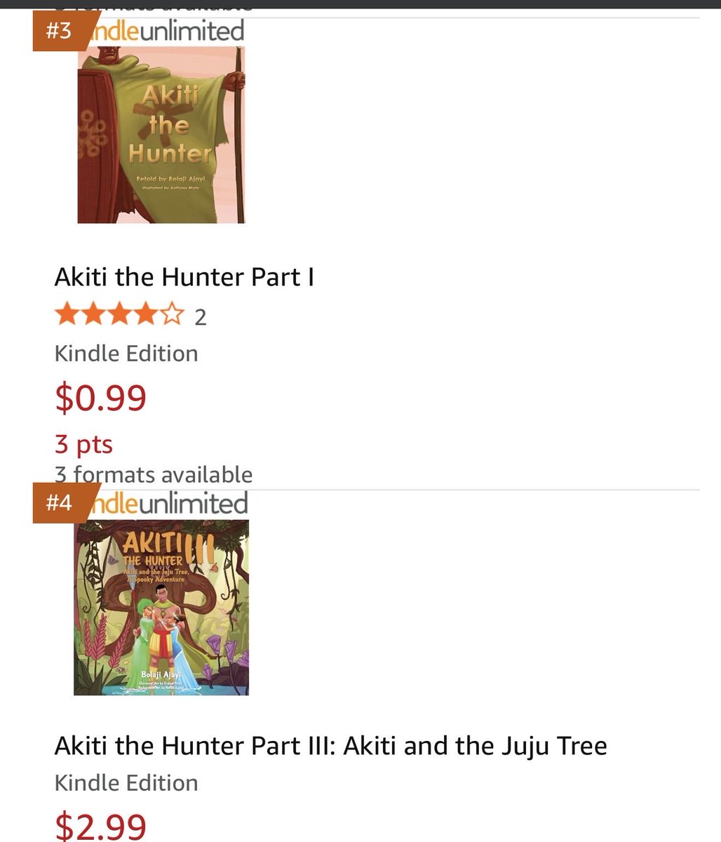 sv_ned's tweet photo. We did it, we did it, Joe

Hello Akiti the Hunter Tribe, 💚

Thank you so much for your love, kindness, and support! You showed up and showed out for us on Amazon. You understood the assignment, and you delivered with flying colors.

May God Bless You and Your Families.

Akiti the Hunter Part I  

#3 in Children's Trickster Folk Tales eBooks
#4 in Children's African Folk Tales (Kindle Store)

Akiti the Hunter Part III

#1 New Release in both categories
#4 in Children's Trickster Folk Tales eBooks
#9 in Children's African Folk Tales (Kindle Store)

Both books achieved Top 4 on Amazon’s Bestsellers List ‘Trickster Tales’ category. Our initial goal was to make the top 100 list, but your love and support elevated us to the Top 5.

Won’t he do it!🙌🏾

https://t.co/DtnBMa3KZ1