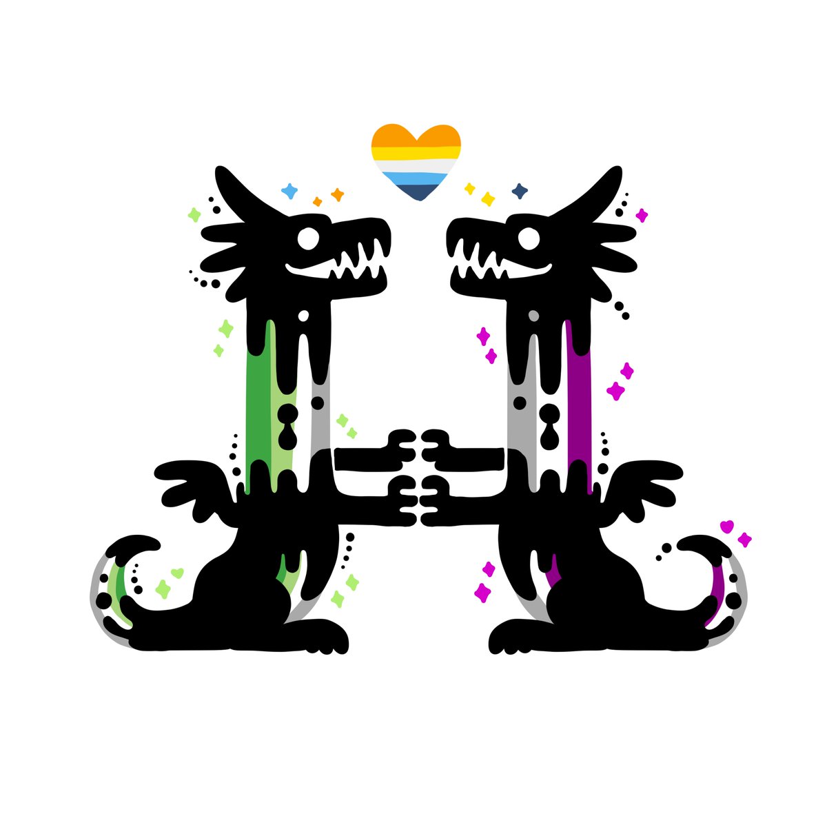 thingsbydiana's tweet photo. Created with the power of our aro and ace dragons! What special dragon will they create? ✨ https://t.co/wEiCO1I7gV