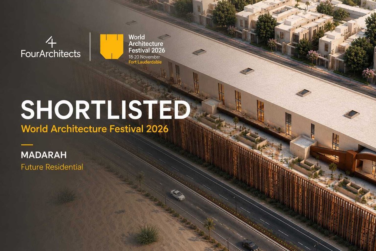 FourARCHITECTS_'s tweet photo. إنجاز جديد يرسخ حضور FourArchitects على الساحة المعمارية العالمية
ترشح مشروع مدرة إلى القائمة المختارة لجائزة مهرجان العمارة العالمي 2026 وهو مشروع سكني بتصميم مميز وحلول بيئية مبتكرة وارتباط ثقافي بالمكان لتعزيز جودة حياة الإنسان
https://t.co/vIq2DS54Vj
https://t.co/bkZKyOKcBc https://t.co/p1DyqTJDIb