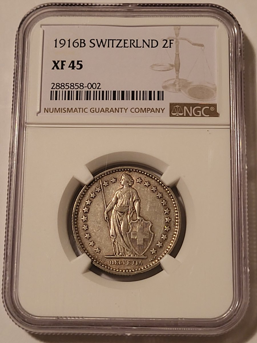 TNumismatics's tweet photo. **Coin of the Day**
Switzerland 1916 B Silver 2 Francs XF45 NGC

Always FREE Domestic Shipping! https://t.co/lKDVZ4N3Lc

#coins #coincollecting #silvercoins #swisscoin #gradedcoins #certifiedcoins #NGC #ngccoins #ngccoin https://t.co/EUgC9GK22O