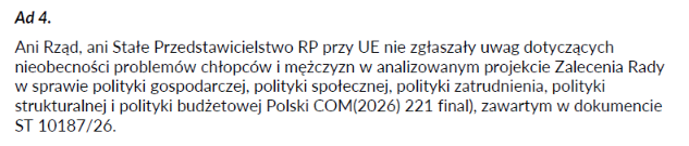 schmorgpl's tweet photo. "Nic nie robimy, ale udajemy, że dostrzegamy problemy" - tak można by podsumować odpowiedź polskiego rządu na interpelację nr 18056, którą poseł Marcin Józefaciuk @M_Jozefaciuk złożył w czerwcu. Docenić należy fakt, że rząd odpowiedział na tę interpelację w miarę szybko, bo już po nieco ponad miesiącu. Kluczowe wydaje cytowane zdanie: "Ani Rząd, ani Stałe Przedstawicielstwo RP przy UE nie zgłaszały uwag dotyczących nieobecności problemów chłopców i mężczyzn w analizowanym projekcie". Polski rząd nie postrzega mężczyzn ani chłopców jako grupy społecznej, która ma swoje oczekiwania, interesy, o które trzeba zadać. Gdyby coś jednak zaczęło robić, to i tak nie wiedziałoby co, bo "Wdrażaniu Zalecenia (...) nie towarzyszy stworzony w tym celu plan."

W zasadzie jedyne pozytywne fragmenty odpowiedzi na interpelację dotyczą Ministerstwa Edukacji Narodowej @MEN_GOVPL - znalazły się tam sensowne zdania dotyczące wyborów edukacyjnych, monitoringu karier oraz niedostatku nauczycieli-mężczyzn w szkole". Ale - znowu - dostrzeganiu problemów nie towarzyszą konkretne działania związane z podejmowaniem rozwiązań. Zaś instytucje, powołane do dbania o "równość", postrzegają ją wyłącznie jednostronnie.

Trudno się więc dziwić, jeśli mężczyźni nie czują się jej beneficjentami i coraz chętniej szukają alternatyw. Przed nami rok wyboczy, zaczną się rytualne lamenty, granie larum i opowieści o złej "manosferze" i "pigułkach". Tymczasem tu i teraz widać jak na dłoni, że polskich mężczyzn nie postrzega się jako podmiotowych obywateli, którzy oprócz obowiązków i ciężarów mają także prawa i oczekiwania.

Link do interpelacji: https://t.co/TcQevfaNNv