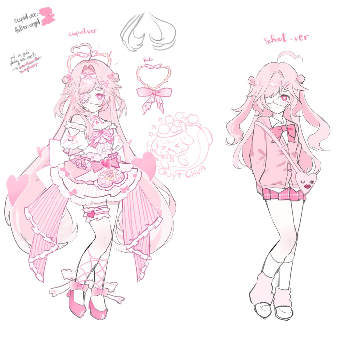 haamchii's tweet photo. my mascot>w< 
#cupid #magicalgirl #artwork #characterdesign #kawaiitenshi #oc #originalcharacter #pink https://t.co/k54QTc8KCE