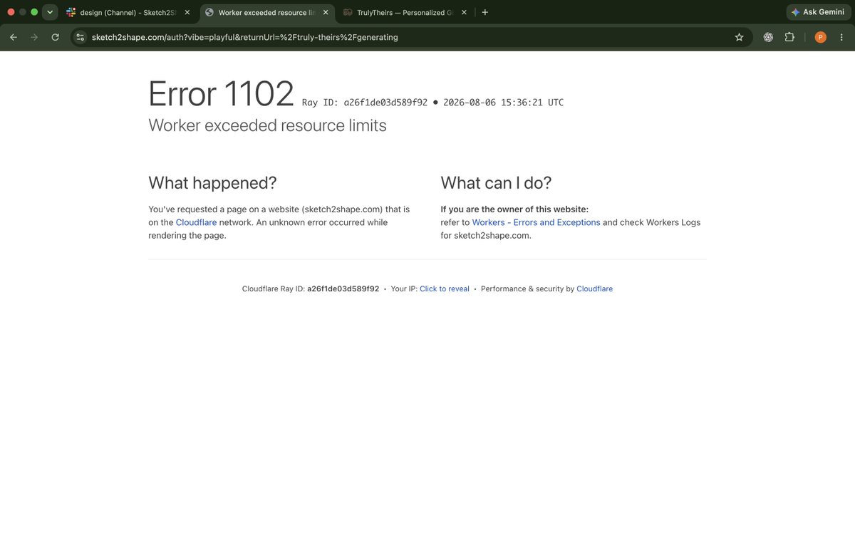 pgrudr's tweet photo. I was about to launch my product.
But got this error during last phase of self testing😭
Tell me I'm doing something wrong &amp; if I correct it, I will be able to serve atleast 100 users within free limits @CloudflareDev https://t.co/6qT40LDJby