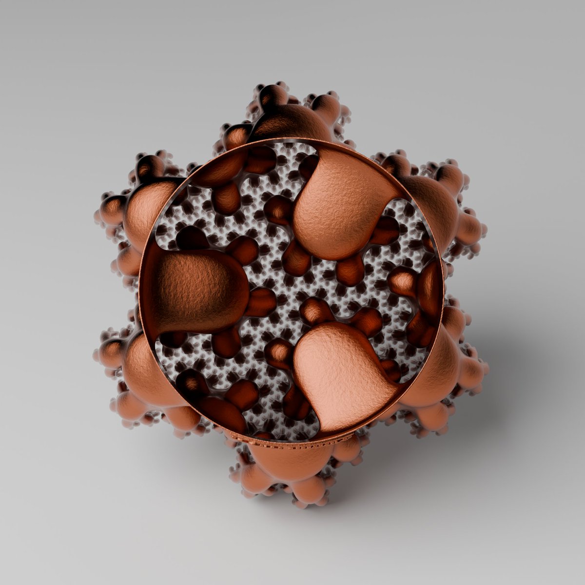 ynkngl's tweet photo. The power of algorithmic engineering and design.

Design created via a recursively applied fractal subdivision algorithm, inspired by @leap_71.

Kudos to @linkayser  and @LissnerJosefine for coming up with such a clever design. It was a lot of fun recreating it using PicoGK. 😄 https://t.co/iRdoB3gq5i