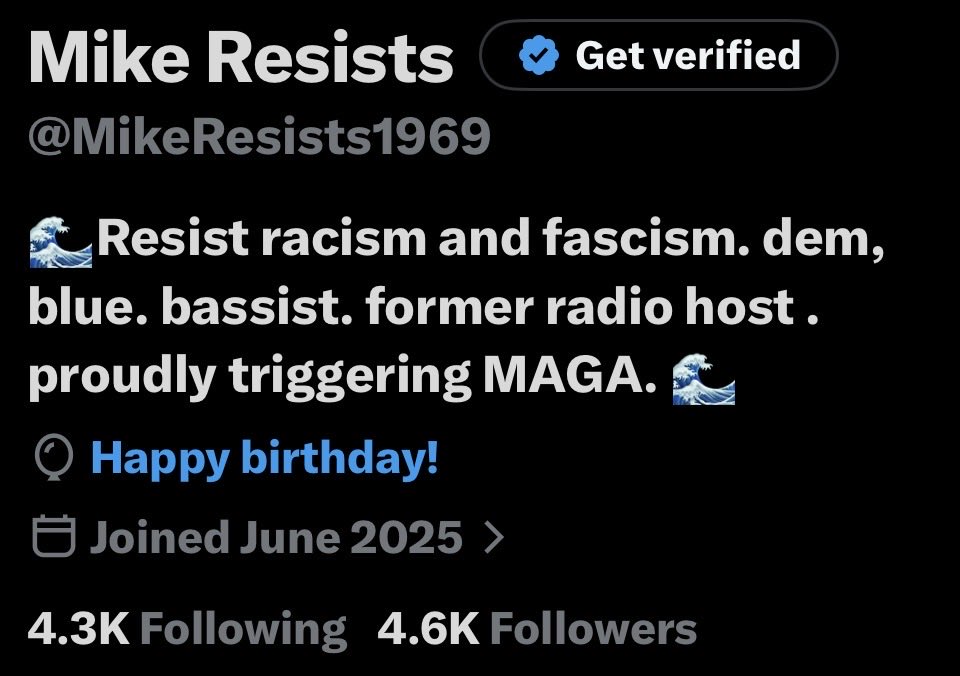 MikeResists1969's tweet photo. I’m not going to add my own balloons but today is my 57th. I hope I get some birthday followers ❤️❤️ https://t.co/P1jWWaohwJ