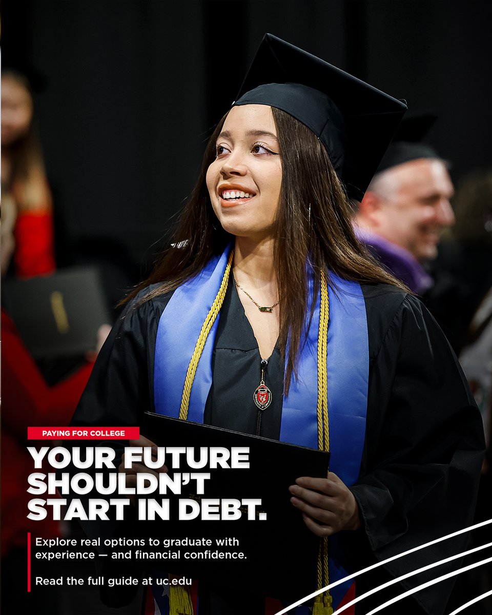 uofcincy's tweet photo. The goal is not simply to pay less now. It is to graduate with experience, stronger career readiness, and greater financial confidence! 🎓 https://t.co/XWjfODKJT6