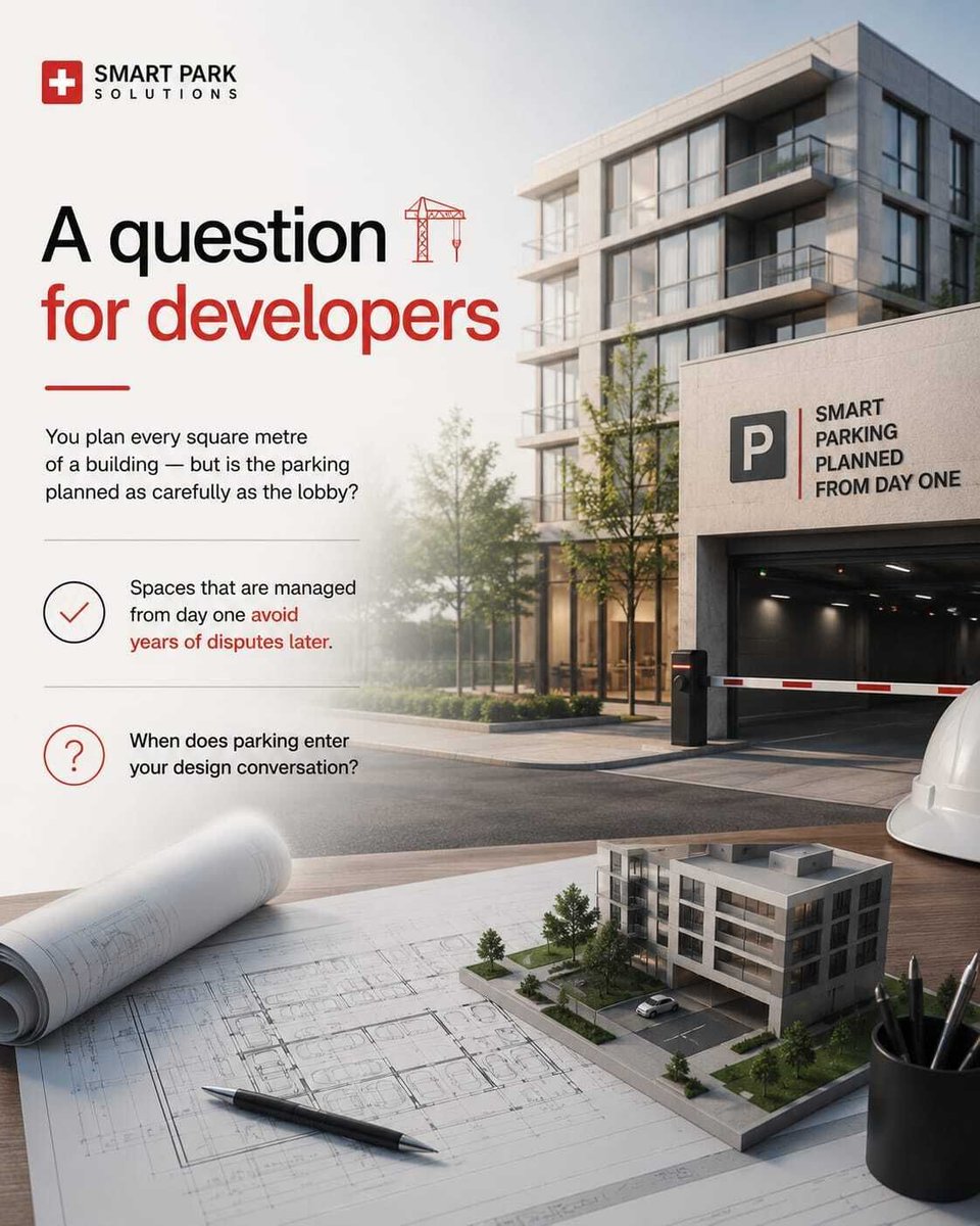 smart_park_ch's tweet photo. A question for developers 🏗️

You plan every square metre of a building, but is the parking planned as carefully as the lobby?

Spaces that are managed from day one avoid years of disputes later. When does parking enter your design conversation? https://t.co/TOUlRkA6pT