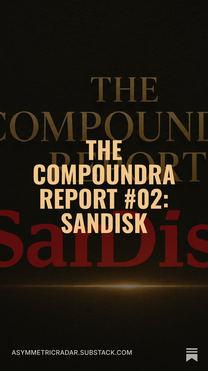 asymmetricradar's tweet photo. Compoundra is now live; and you can try it for free.

For Report #02, we asked it to analyze one of the market’s most discussed companies: SanDisk.

Give it a try and let us know what you think. We’d love your feedback! Thank you in advance!

$SNDK https://t.co/BexzkXhLcB