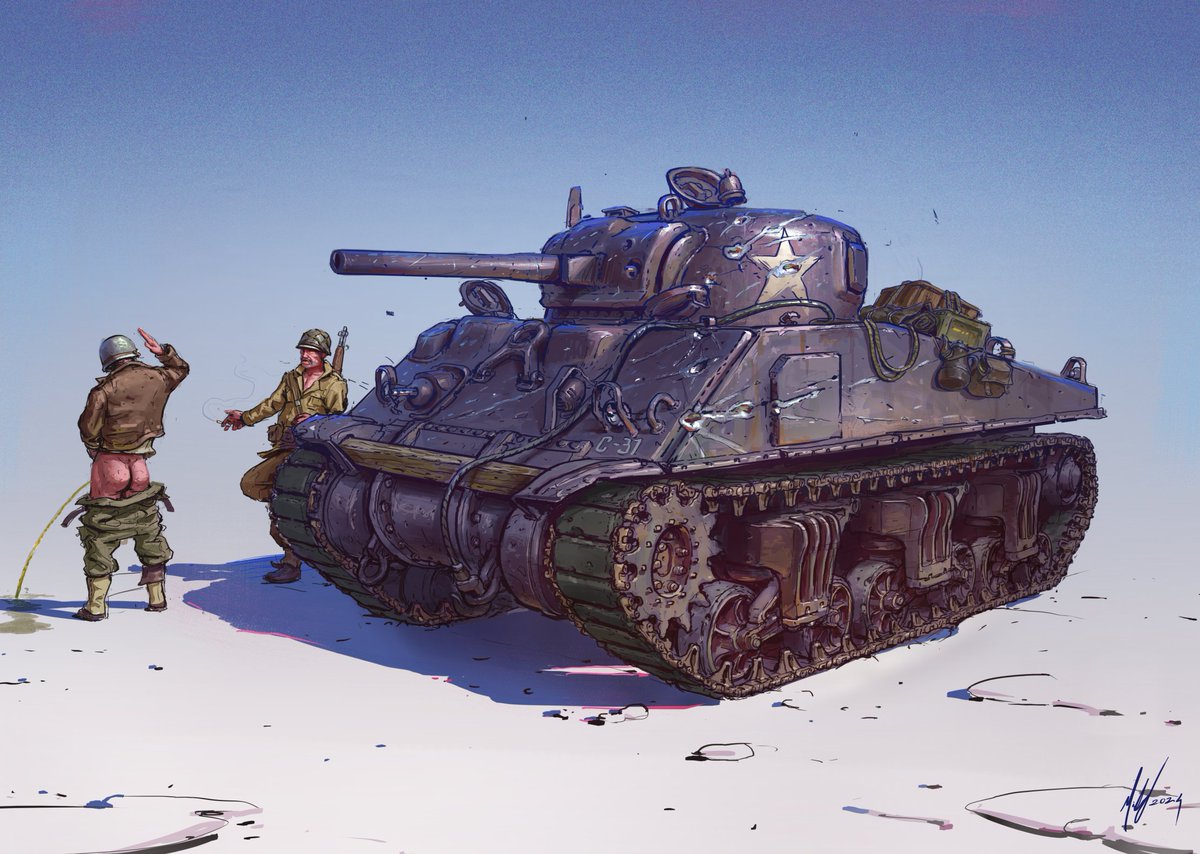 MichalKus3's tweet photo. Some of the Sherman Tank studies I did. an Iconic hardfware piece. Which variant is your favorite? https://t.co/lBdosTkTlH