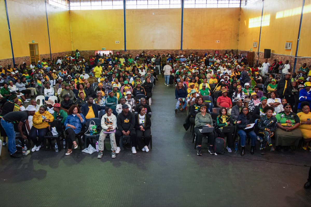 MYANC's tweet photo. [IN PICTURES] Today the Secretary General Fikile Mbalula was at the ANC Soweto Cadres Assembly with the ANC Regional Executive Committee and branches of the Greater Johannesburg Region, Gauteng. The visit was to assess the state of the organisation in the region and readiness for the upcoming Local Government Elections taking place on November the 4th.

#LGE2026
#RegisterToVoteANC