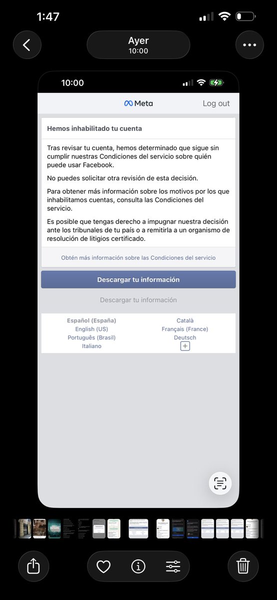 NicoleElicer's tweet photo. 🚨 META ACCOUNT RECOVERY – DAY 1

On August 1st, someone accessed my Facebook account from a location that wasn’t me.

Shortly after, my Facebook account was disabled.

Because my Instagram account was linked to Facebook, it was automatically disabled too. https://t.co/aSg5RcaqFG