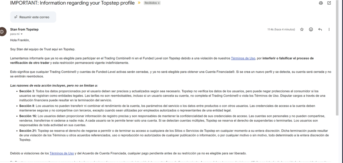 gocholive's tweet photo. Actualizacion con @Topstep me acaban de Banear por completo jajaja @MichaelPatak realmente usaba las cuentas para mostar a miles de personas que se podia hacer fondeos.

Desde 2018 - 2026 RIP

Esta situacion de Topstep realmente es un llamado de atencion para la comunidad de Traders, estan tomando medidas como sea para banear personas