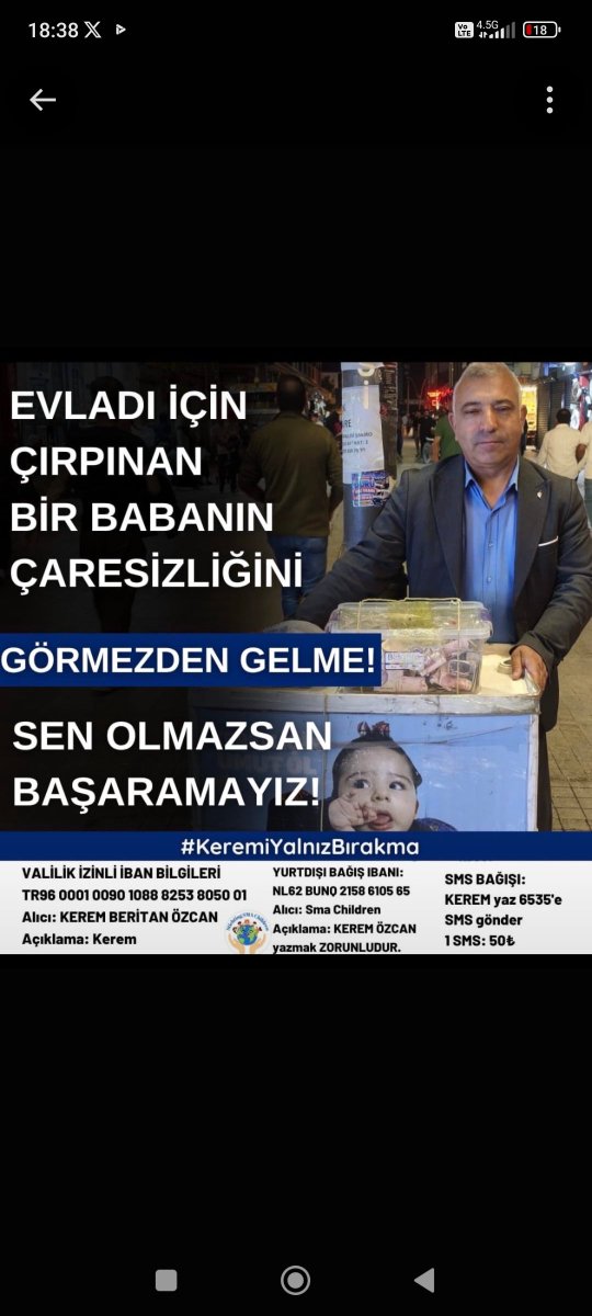 ozb34430's tweet photo. @baharcclk Sma hastası olan bu cocugumuza destek verirseniz sevinirim https://t.co/4qXG7lz5WE