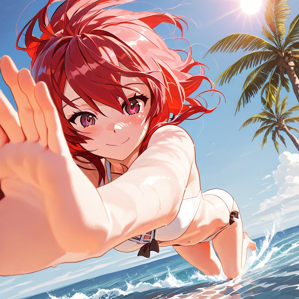 TheGirlsVerse's tweet photo. Every wave feels like the start of a perfect summer story. ☀️🌊Colorful seaside anime aiart with dynamic perspective and soft lighting. https://t.co/tcPgKcf9Oh