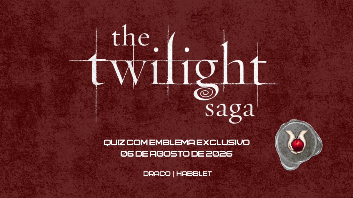 dracohbt's tweet photo. De três coisas eu estava convicta.

Primeira, Edward era um vampiro.

Segunda, havia uma parte dele - e eu não sabia que poder essa parte teria - que tinha sede do meu sangue.

E terceira... há um quiz com emblema exclusivo hoje no @MeuHabblet da Saga Crepúsculo. https://t.co/0csovvn74K