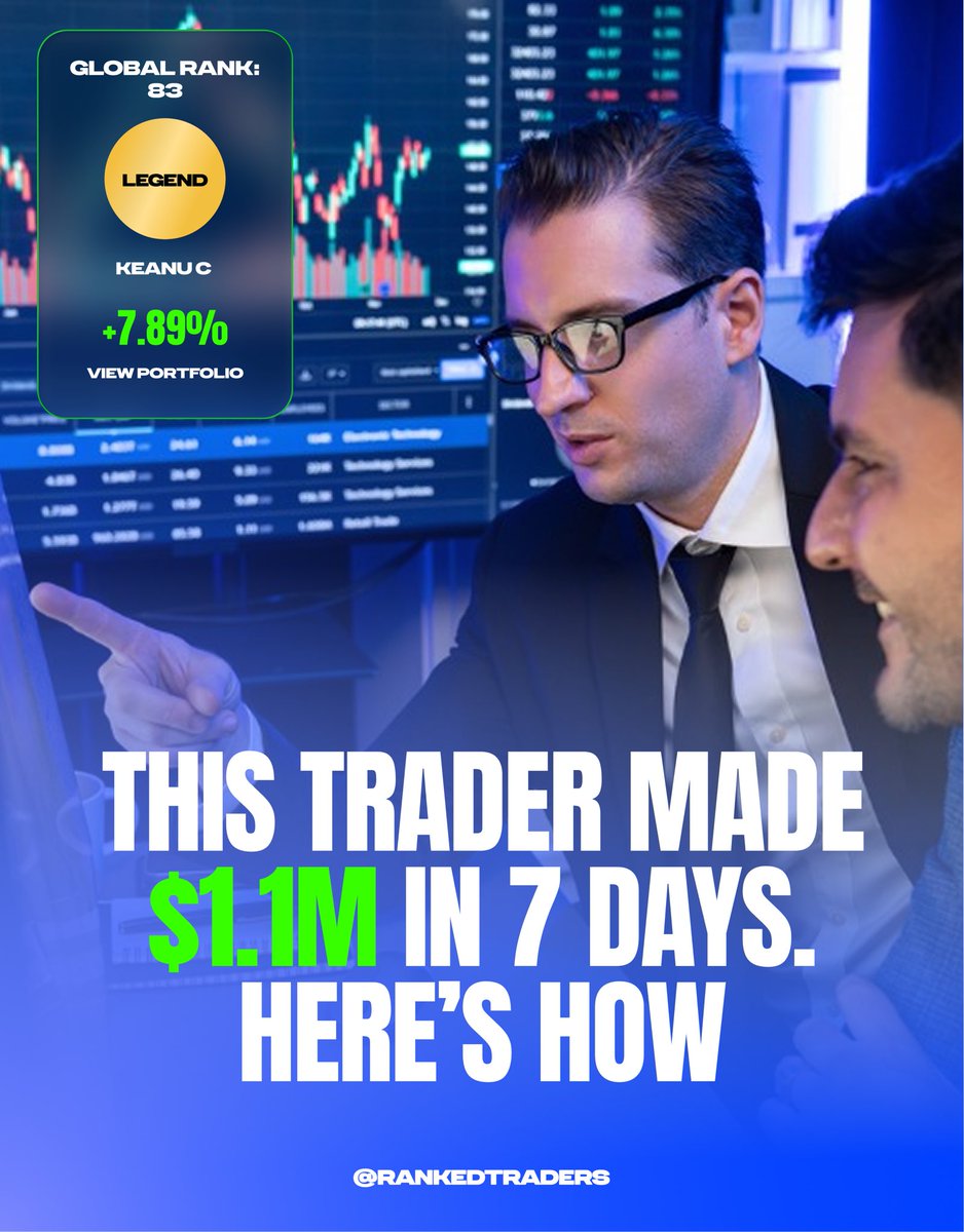 RankedTraders's tweet photo. How Keanu C turned $1M into $1.080M

Biggest current driver: $DAVE, with a smaller $IREN position.

Finished live holding mostly $DAVE, ending with $1.080M for a +7.98% return.

Biggest current driver: $BILL, with a smaller $BULL position.

Ending with $1.080M for a +7.89% return https://t.co/7qY0t7HeS2