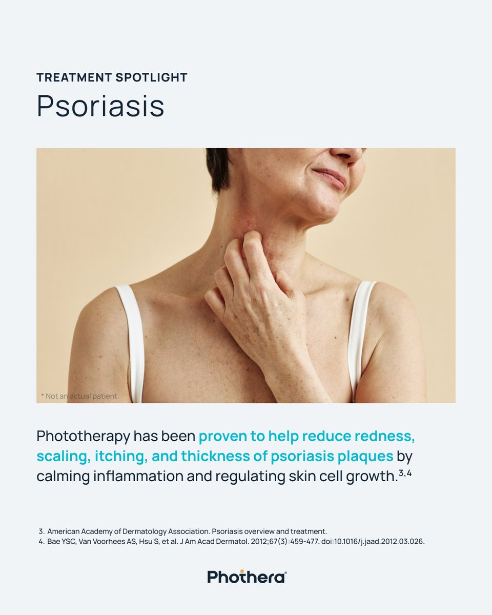Phothera1's tweet photo. Living with #psoriasis means finding a treatment plan that works for you.

There is no one-size-fits-all approach doctors work on work with patients for their psoriasis care. The right treatment starts with the right conversation.

Learn more at https://t.co/mTxuXW52wO https://t.co/KpocDzmP4e