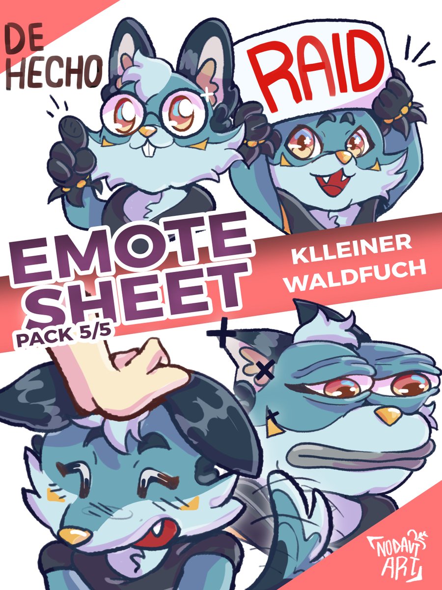 NodaviART's tweet photo. EMOTE SHEET -KLEINNER WALDFUCH 🦊/x5 PACKS/🌟
[ENG]
Emote sheet COMMISSION for klleiner_waldfuh🌟!
--------------------------------------------
[ESP]
Comision de hoja de emotes para klleiner_waldfuh 🌟!
#furryart #furry #emotesheet #emotes #fypシ゚viral #commission https://t.co/zdcGBiW9uk