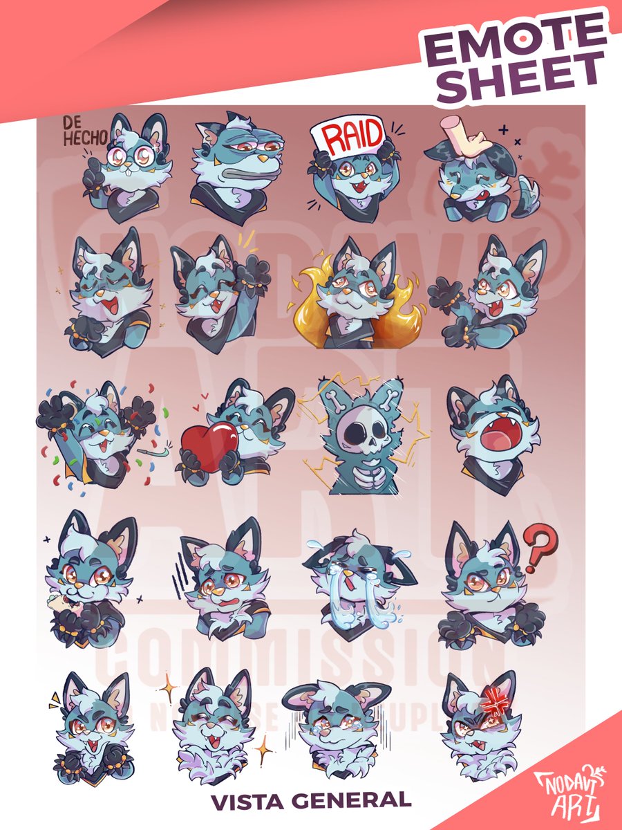 NodaviART's tweet photo. EMOTE SHEET -KLEINNER WALDFUCH 🦊/x5 PACKS/🌟
[ENG]
Emote sheet COMMISSION for klleiner_waldfuh🌟!
--------------------------------------------
[ESP]
Comision de hoja de emotes para klleiner_waldfuh 🌟!
#furryart #furry #emotesheet #emotes #fypシ゚viral #commission https://t.co/zdcGBiW9uk