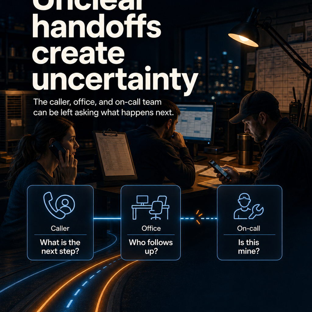 voicableai's tweet photo. Emergency call: immediate named owner. Routine call: next action + named callback owner. A handoff is clearer when it includes call type, next action, owner, and timing. Voicable helps local businesses capture every inbound call. #HVAC #Operations https://t.co/2MDd2FmvTZ