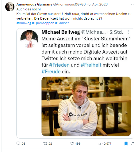 Earthfriend21's tweet photo. @Thaidigsmann @NicoleGohlke Das hat Ähnlichkeit mit der rechten #Querdenker Behauptung vor einigen Jahren, dass #Ballweg einer "politischen" Justiz ausgeliefert wäre, die seine #Meinungsfreiheit canceln wollen🙄 Oh Nicole 🤦♂️ pass auf in welches Fahrwasser Du Dich da begiebst! https://t.co/6K2bhE3QER