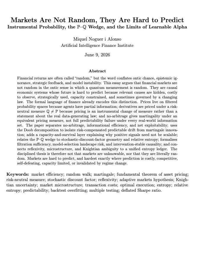 quantscience_'s tweet photo. The secret to algorithmic trading was just laid out in a 27 page paper. 

The complete mathematical framework showing why markets are not random...

And how top hedge funds exploit markets to get alpha. 

Get it here: https://t.co/YdOe6r35ah