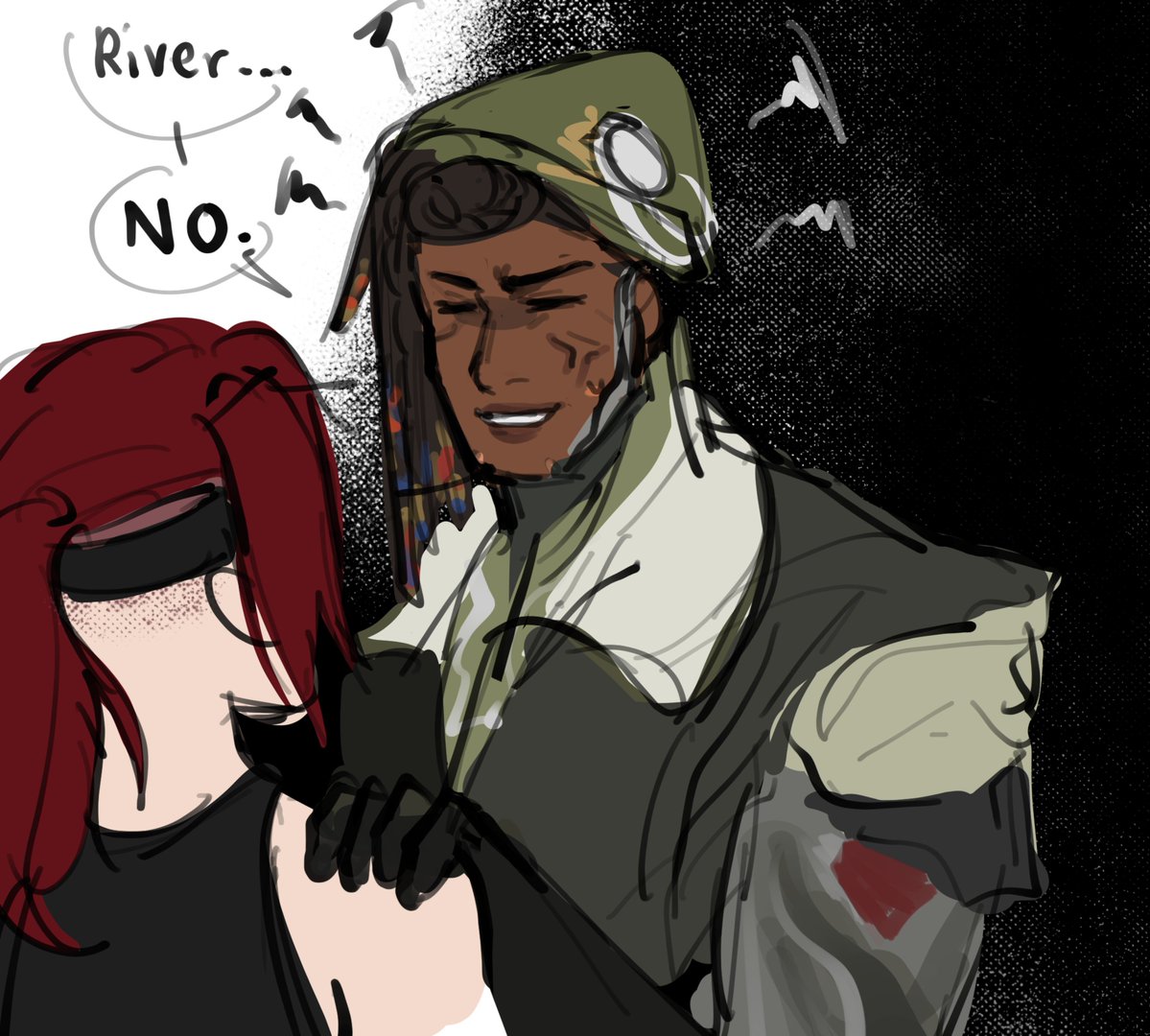 nnathlii_'s tweet photo. Quincy accompanies River to pick out a beach fit 🏖️

tho I doubt he trusts her taste ever again .... gulps

#warframe https://t.co/7IGhbCOfbN